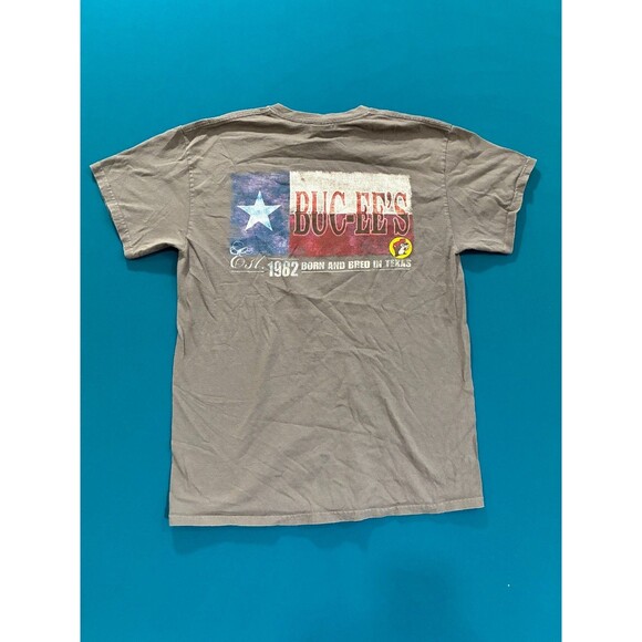 Buc-ee's Gas Station Men's T-Shirt Gray with Texas Flag & Beaver Logo M - Picture 4 of 5
